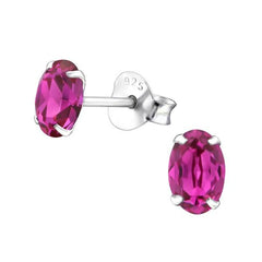 Pink Faceted Swarovski Crystal Earring Stud