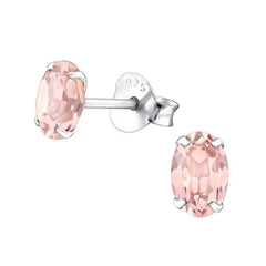 Pink Faceted Swarovski Crystal Earring Stud