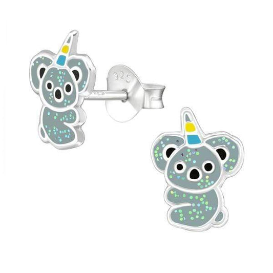 Kids Silver Koala Stud Earrings