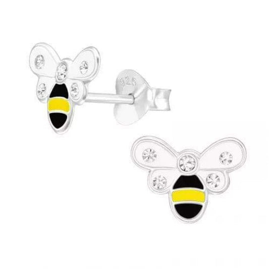 Kids Silver Bee Stud Earrings
