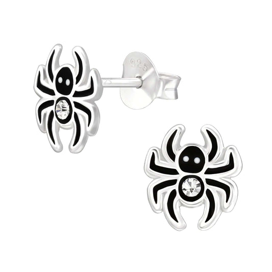 Kids Silver Spider Stud Earrings