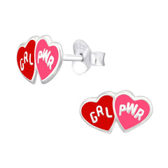 Children's Silver Hearts Ear Studs