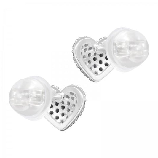 Kids Silver Cubic Zirconia Heart Stud Earrings