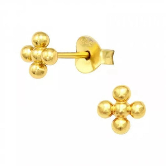 Gold Flower Stud Earrings