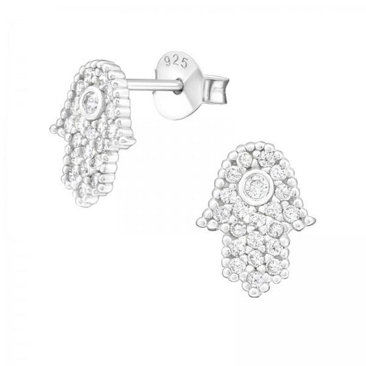 Crystal Hamsa Earrings