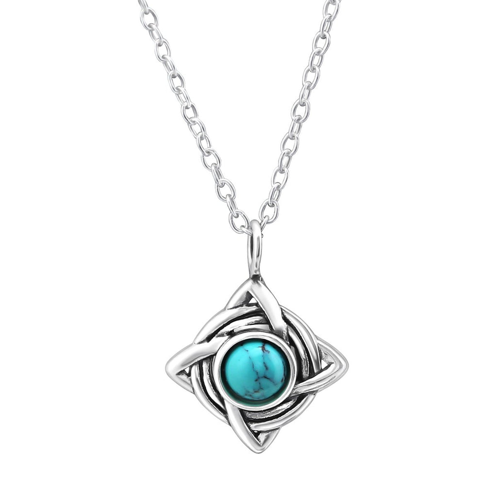 Sterling Silver Turquoise Celtic Necklace