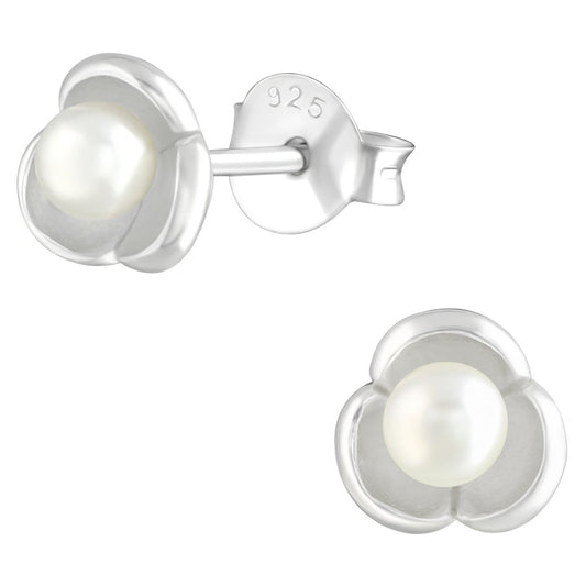 Sterling Silver Pearl Ear Studs