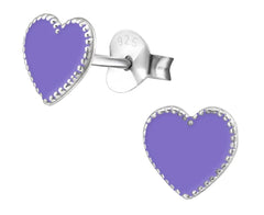 Children's Silver Heart Stud Earrings