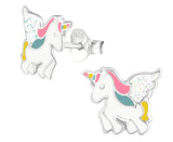 Children's Silver Unicorn Ear Studs