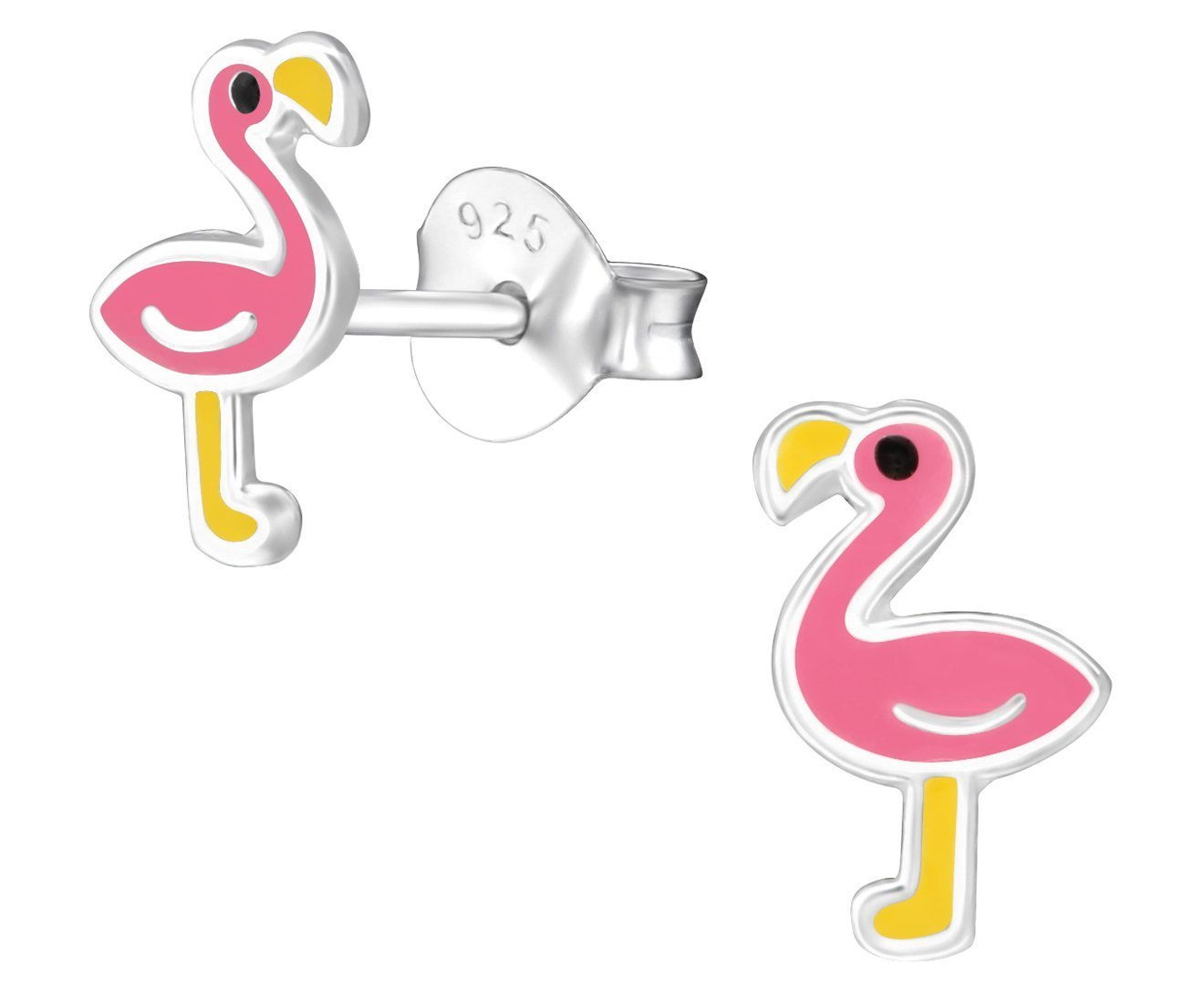 Children's Sterling Silver Flamingo Ear Studs