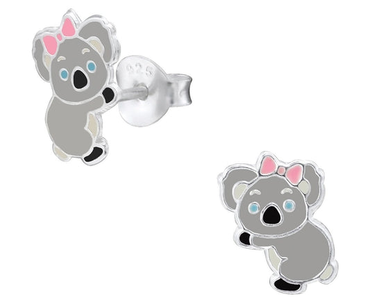 Kids' Sterling Silver Koala Ear Studs