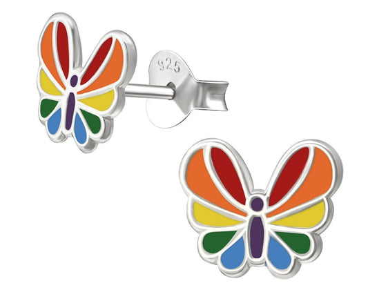 Children's Sterling Silver Butterfly Ear Studs