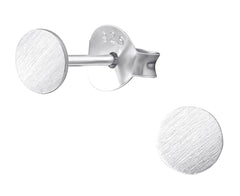 Kids Sterling Silver Round Ear Studs