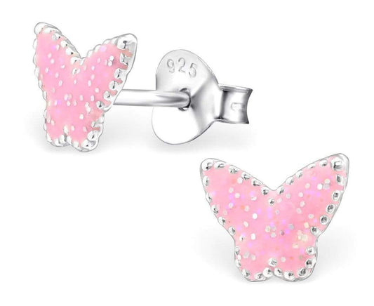 Kids Silver Butterfly Stud Earrings
