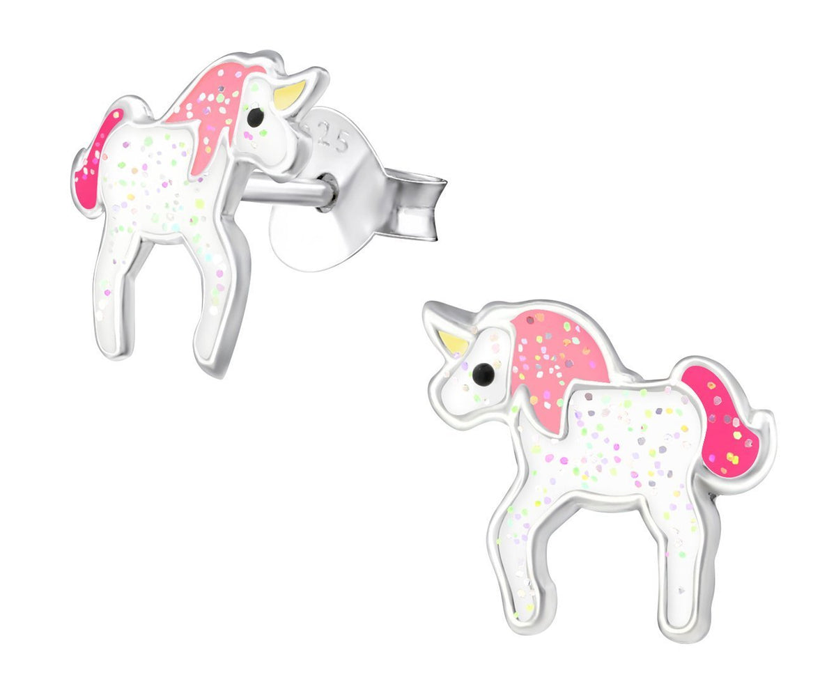 Children's Silver Unicorn Ear Studs