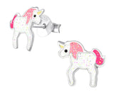 Children's Silver Unicorn Ear Studs