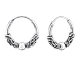 12mm Sterling Silver Bali Hoops