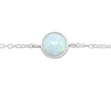 Sterling Silver Round Opal Bracelet
