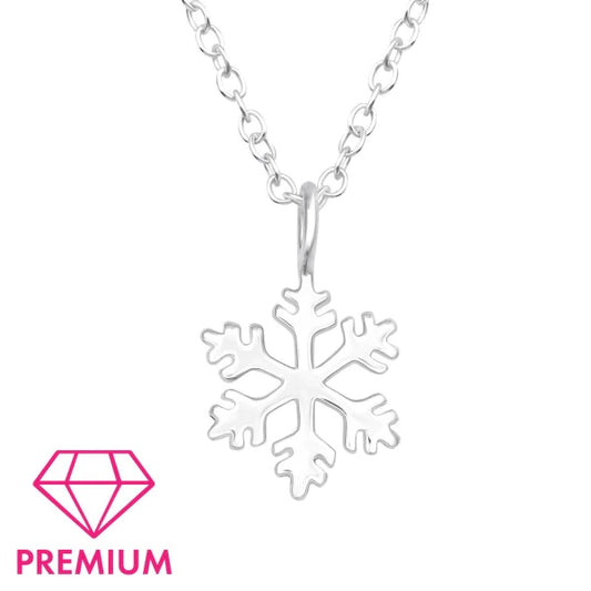 Kids Silver Snowflake Necklace