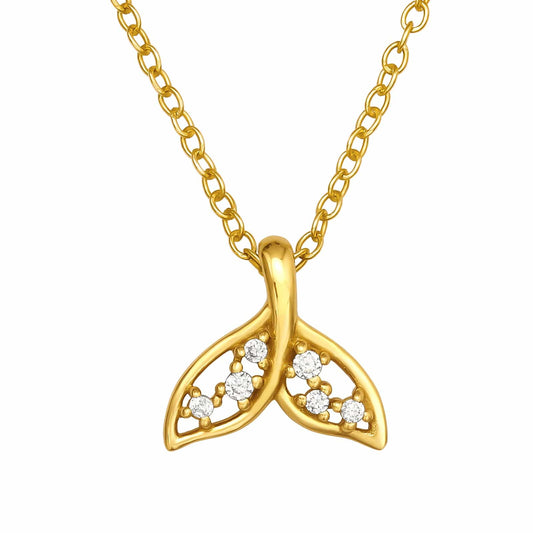 Gold Whale's Tail Necklace