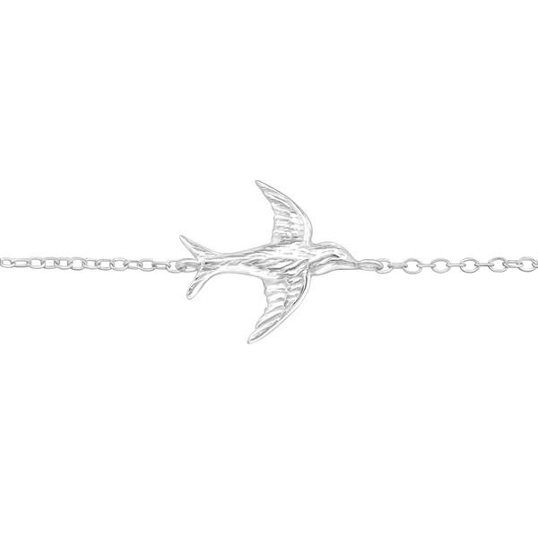 Bird in Flight Silver Link Bracelet