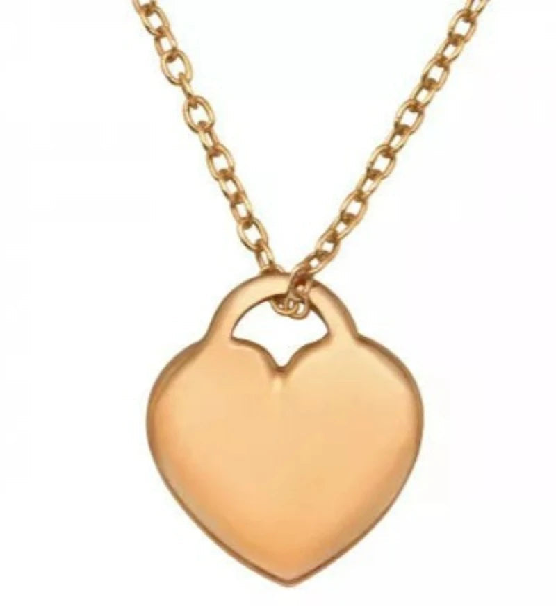 Heart Rose Gold Plated Silver Necklace