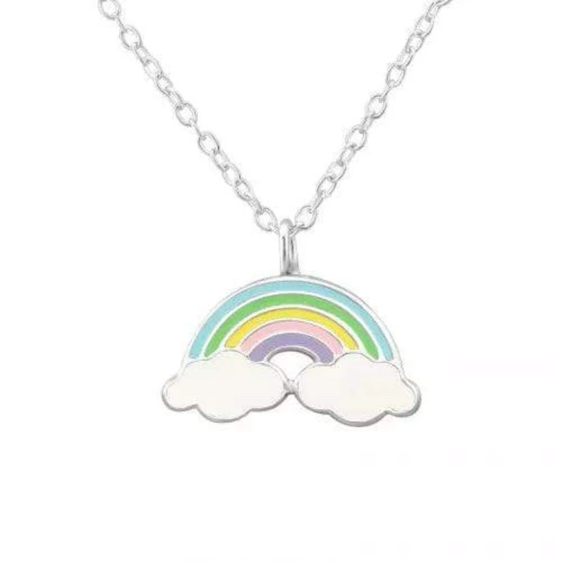 Kids Silver Rainbow Necklace