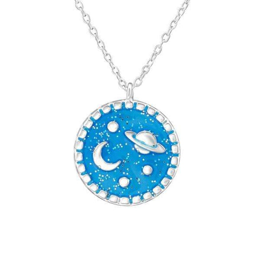 Kids Silver Planet Necklace