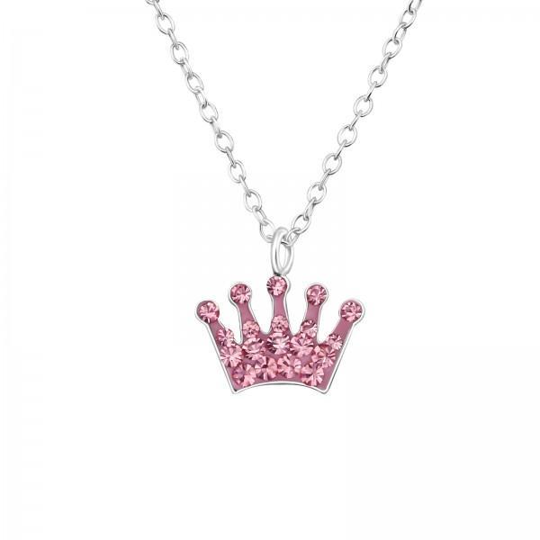Kids Rose Crown Pendant Necklace