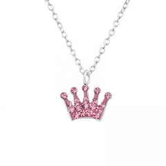 Kids Rose Crown Pendant Necklace