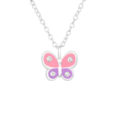 Kids Silver Butterfly Necklace