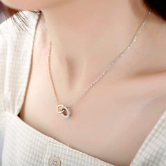 Love Asymmetric Stainless Steel Engagement Necklace For Women