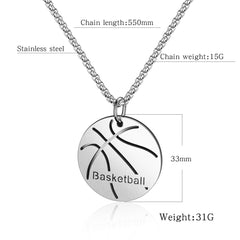 Stainless Steel Basketball Necklace