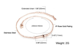 Stainless Steel Rose Gold Cross Anklet
