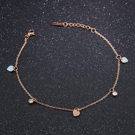 Stainless Steel Rose Gold Anklets