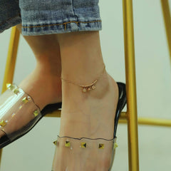 Stainless Steel Rose Gold Flowers Anklet