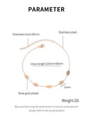 Stainless Steel Rose Gold leaf Anklet