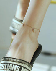 Stainless Steel Rose Gold Cross Anklet