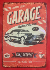 Garage Full Service Metal TIn Poster