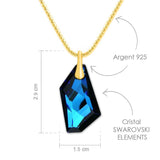 24K Gold Blue Stone Necklace 
