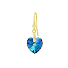 Bermuda Blue 24K Gold Heart Pendant Necklace Jewellery Set