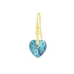 Aquamarine 24K Gold Heart   Pendant Necklace Jewellery Set