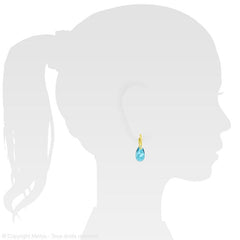 24K Gold Aquamarine Pear Earrings