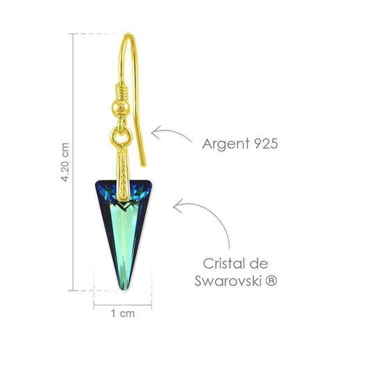 24K Gold Blue Luxury Earrings