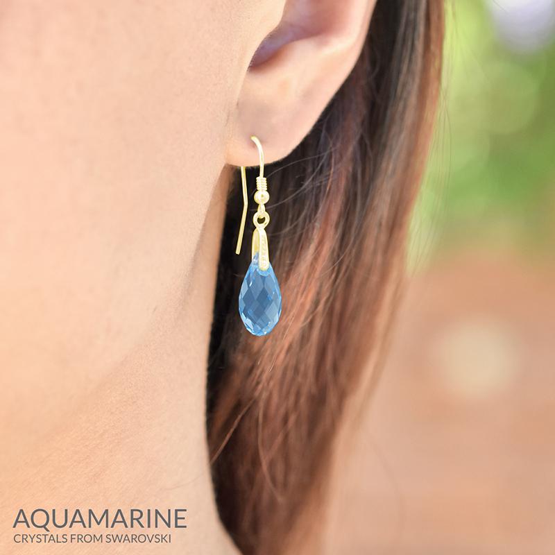 Aquamarine  24K Gold Earrings