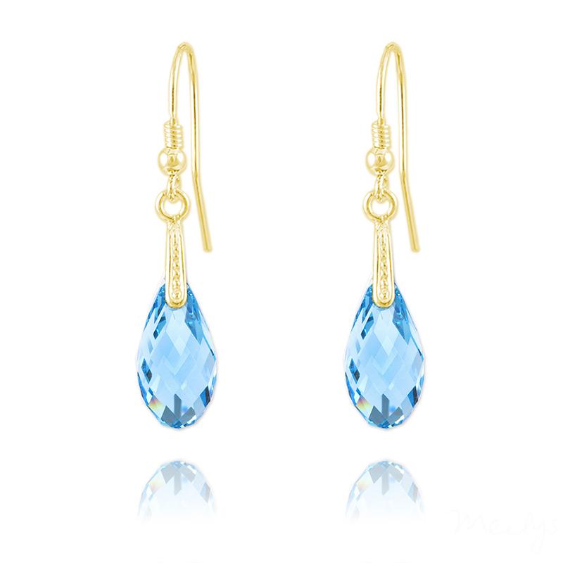 24K Gold Aquamarine  Earrings