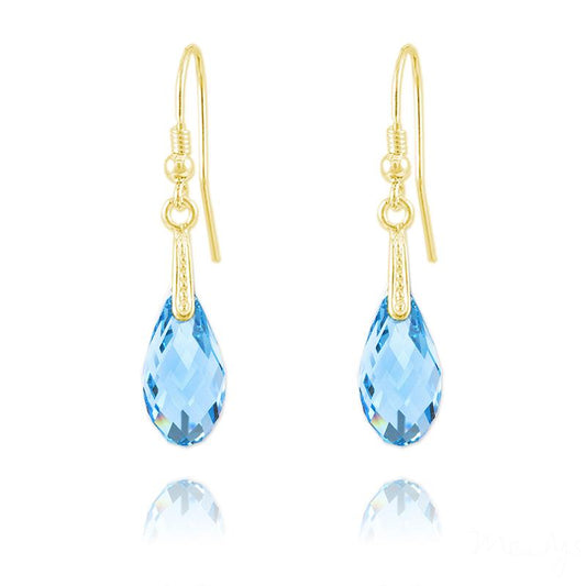 24K Gold Aquamarine  Earrings