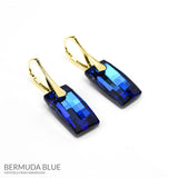 Blue  24K Gold Leverback Earrings