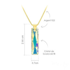 24K Gold Cut Swarovski Crystal Baguette Necklace 