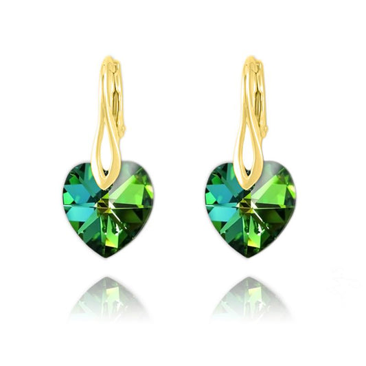 24k Gold  Heart  Earrings  Vitrail Medium